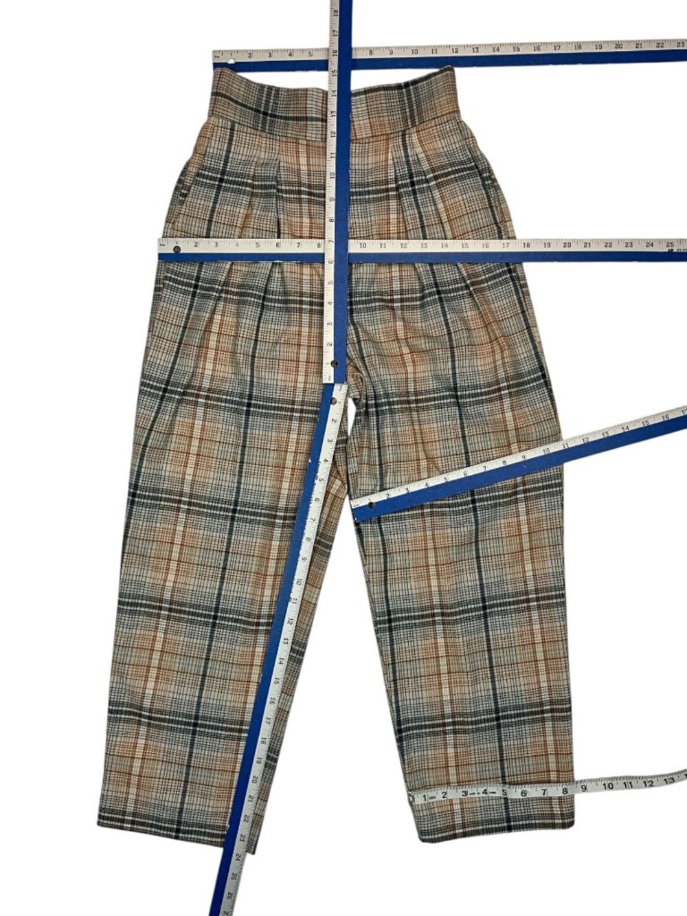Urban Outfitters Plaid Pleated Front Trouser Pants S High Rise Academia - Picture 9 of 16